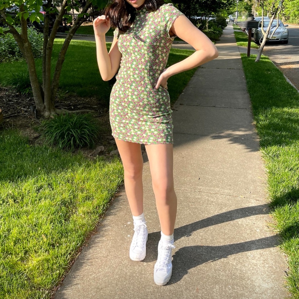 Urban Outfitters Fitted Bodycon Floral Dress